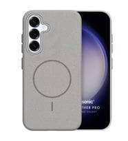 Microsonic Samsung Galaxy S24 FE Kılıf MagLeather Pro Gri (Gri)