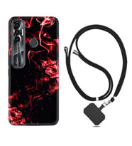 Tecno Spark 6 6 Go 8C 8 Pro 7 7 Pro Kılıf Boyun Askılı Silikon Red Smoke 1745