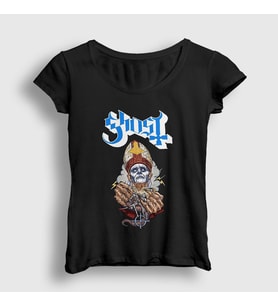 Presmono Kadın Siyah Hands Ghost T-Shirt 51894tt