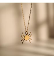 Kişiye Özel Minimal Çizim Örümcek Kolye 925K Gümüş (Gold)