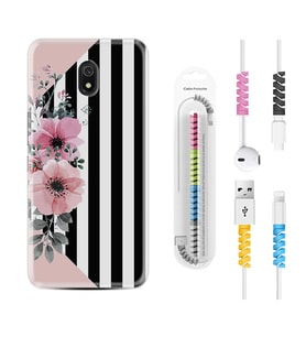 Xiaomi Redmi 8A 8 Pro 9C 9T 10C 11T Pro Kılıf Kablo Koruma Spiral Silikon Flowers 4 1390