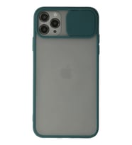 Newface Apple iPhone 11 Pro Kılıf Palm Buzlu Kamera Sürgülü Silikon - Yeşil