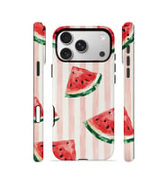 iPhone 17 Pro Max Vorian Çift Katmanlı Kılıf Watermelon Blush Stripe