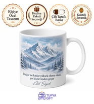 Erzurum Dağ ve Kar Temalı Baskılı Kupa Bardak Hediye Porselen Mug