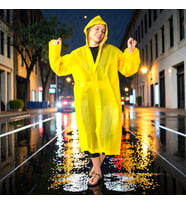 1 ADET YÜKSEK KALİTE SARI YAĞMURLUK KIZ ERKEK YAĞMURLUK ŞAPKALI ÇITÇITLI YAĞMURLUK UNISEX RAIN COAT
