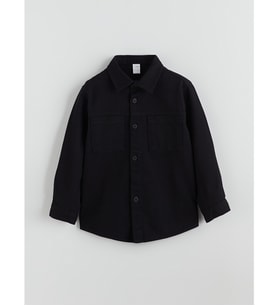 LCW Kids Siyah Basic Gabardin Uzun Kollu Erkek Çocuk Gömlek