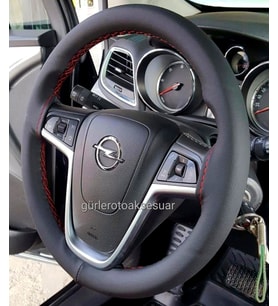 Opel Astra J Deri Direksiyon Kılıfı Kırmızı İpli  ( 38×10.5CM )