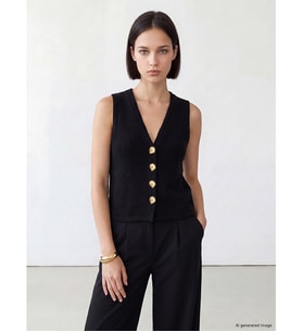 LCW Comfort Siyah V Yaka Kadın Triko Süveter