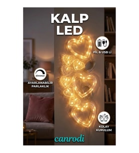 Kalp Figürlü LED Neon Dekoratif Lamba – Romantik Oda, Balkon ve Masa Üstü Işığı