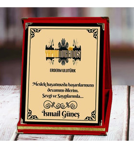Yapı Mühendisi Baskılı Plaket (1. Tasarım)  Kişiye Özel (Kırmızı)