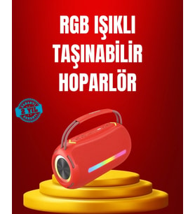 Suya Dayanıklı 20w Rgb Hoparlör Bluetooth, Usb, Sd Kart Ve Aux Girişli