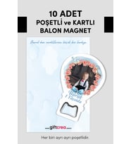 Özelleştirilebilir Fotoğraf Baskılı ve Açacaklı Balon Magnet – Yeni Doğan ,6 Ay,1 yaş Bebek Hediyesi (Model 1)