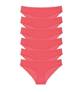 6 adet Süper Eko Set Likralı Kadın Slip Külot Fuşya