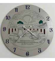 Ahşap Desen Duvar Saati - Çay, Simit ve Peynir - Epoksi Reçine Kaplamalı - 40 cm (Çok Renkli)