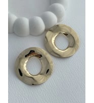 Özel Seri Simit Tasarım Gold Parlak Plaka Küpe