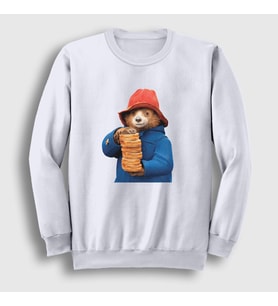 Presmono Unisex Beyaz Hat And Toast Paddington Sweatshirt 538038tt