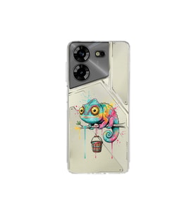 Tecno Pova 5 ile Uyumlu Splash Bukalemun Tasarımlı Şeffaf Silikon Kılıf