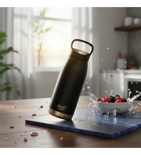 Siyah Paslanmaz Çelik Termos Matara - 530 ml Kilitli Kapaklı Sızdırmaz Mug - Sıcak ve Soğuk Tutan Spor ve Ofis Termosu