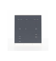 Arges Gardrop 11 Raflı 4 Çekmeceli 2 Askılı 220x30x243 Aytaşı-Antrasit