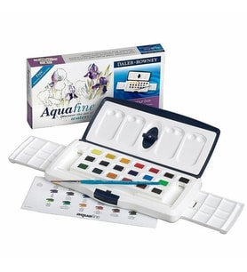 Daler Rowney Aquafine Suluboya 18+2 Renk Tüp ve 1/2 Tablet Set 