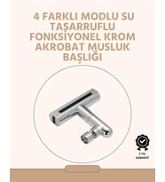 360° Dönüşlü Su Akışı Başlığı  4'Ü 1 Arada Kullanım