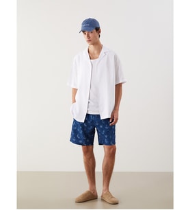LCW SWIMWEAR Lacivert Kısa Boy Desenli Erkek Deniz Şortu