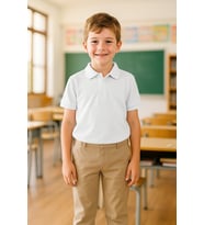 ÇOCUK POLO YAKA BEYAZ KISA KOLLU OKUL T-Shirt