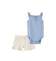 Carters Kız Bebek Body Şort Set 1S523710 Renkli