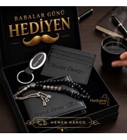 Hemen Kargo İsme Özel Cüzdan Kartlık Tesbih Anahtarlık Hediye Seti - Sevgiliye, Eşe, Arkadaşa, Babaya Hediye Seti