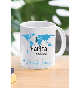Harita mühendisi özel tasarım kupa bardak