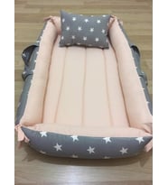 BALAMİRA KOYU YILDIZ PUDRA  2 PARÇA BABYNEST YATAK YASTIK (Standart)