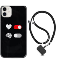 Apple iPhone 11 12 13 Mini Kılıf Boyun Askılı Silikon Love Brain 1722