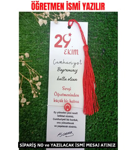 40 Adet Püsküllü Kitap Ayracı ve Türk Bayraklı Bileklik - Cumhuriyet Bayramı 