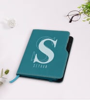 BK Gift Kişiye Özel İsimli Turkuaz Termo Deri Defter-34