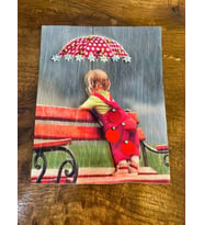 PUL PAYETLİ ŞEMSİYELİ KIZ ARMA DİKİŞ APLİKE 23X19 CM