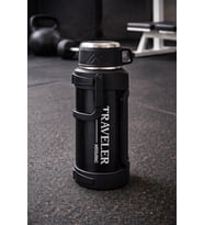 1200 Ml Çift Katmanlı Vakumlu Çelik Termos Taşıma Saplı Sızdırmaz Outdoor Büyük Boy (Ekru-Siyah)