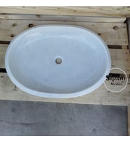 Beyaz Mermer Oval Lavabo