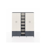 Arges Dolap 12 Raflı 4 Çekmeceli 2 Askılı 220x30x243 Antrasit-Aytaşı/Antrasit