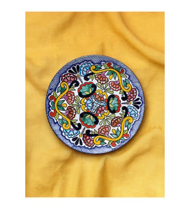 Dekoratif Duvar Tabağı Mutfak Bahçe Balkon Süsü Desenli Çiçekli Renkli Mandala Etnik Tabak No:41