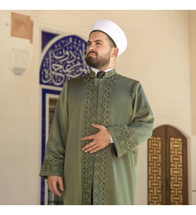 Lüks Ayasofya İmam Cübbesi Yeşil