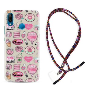 Huawei P20 Lite Mate 10 20 Lite Pro P40 Lite KılıfBoyun Asklı Rasta Silikon Donut Flamingo 1415
