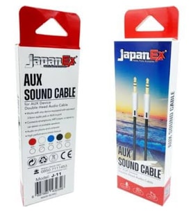 Japanex 3,5 mm Hasır Örgülü Aux Kablosu Renkli Ses Kablo