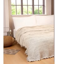 Doğal Pamuk , Yumuşak , Çok Amaçlı Örtü , Koltuk Örtüsü , Tek Kişilik Pike 160 x 220 Cm - Krem Kırçıllı Natural