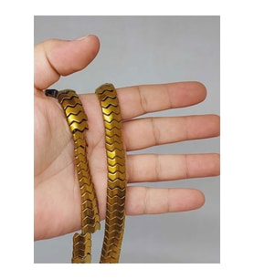 Hematit Taşı Şekilli Çift Delikli 4.5*12mm Dizi (52310)