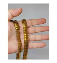Hematit Taşı Şekilli Çift Delikli 4.5*12mm Dizi (52310)