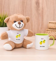 Kişiye Özel Sevimli Limonlar Peluş Ayı ve Yeşil Kupa