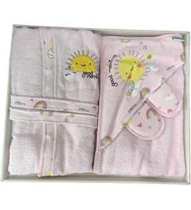 227281 Kız Bebek Good Morning 5'li Bornoz Seti (Standart)