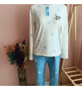 Shine Bright Thermal Pijama Takımı-MAVİ