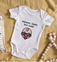 BK Kids Mekanın Sahibi Yeni Geldi Tasarımlı Bebek Body Zıbın - Model 1