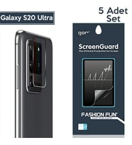 GOR Samsung Galaxy S20 Ultra  Kamera Lens Koruyucu 5 Adet-(5775) - GLST3080-9107 (Şeffaf)